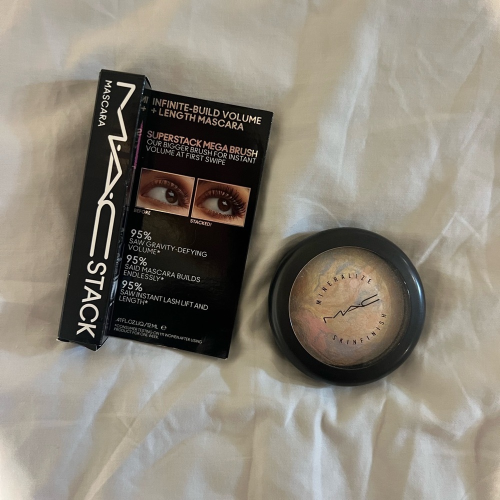 MAC Cosmetics Stack Mascara and Powder Set - Black and Cream